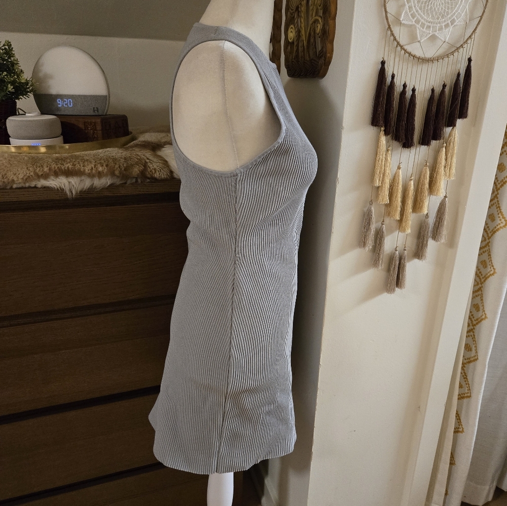 Aritzia Babaton Grey blue ribbed bodycon dress - Picture 2 of 5